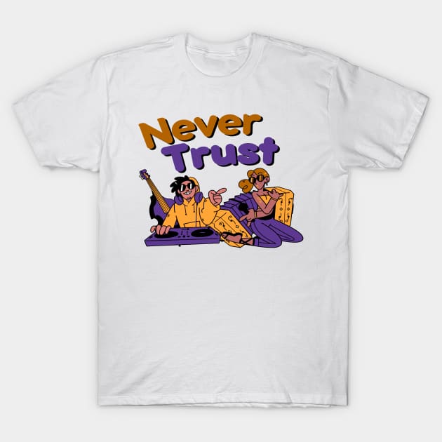 Never Trust - Best Vintage 90s T-Shirt by 2 putt duds